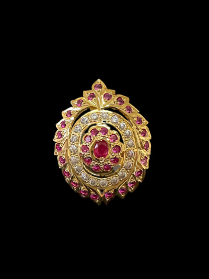 Ruby zircon gold plated silver ring ( READY TO SHIP)