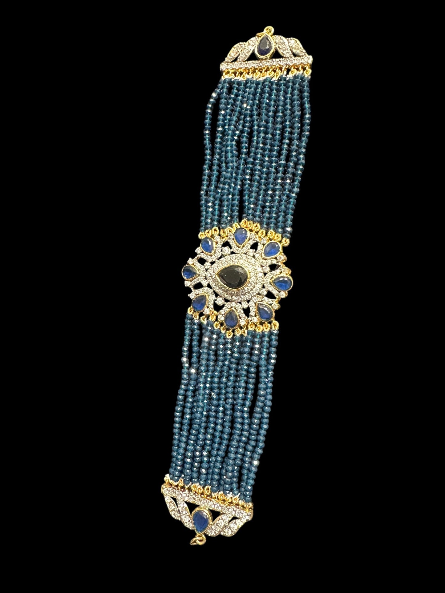 C523 Erin zircon choker in blue / sapphire ( READY TO SHIP )