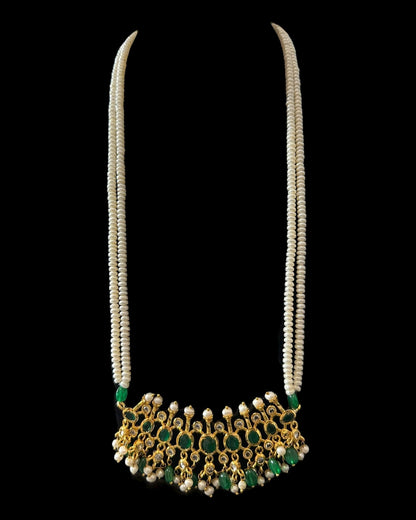 PS559 Hyderabadi / Nizami tirmani in fresh water pearls with chandbali( READY TO SHIP )