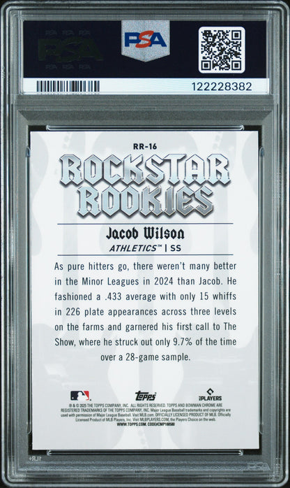 Graded 2025 Topps Bowman Jacob Wilson #RR16 Rockstar Rookies Rookie RC Baseball Card PSA 6 EX Mint