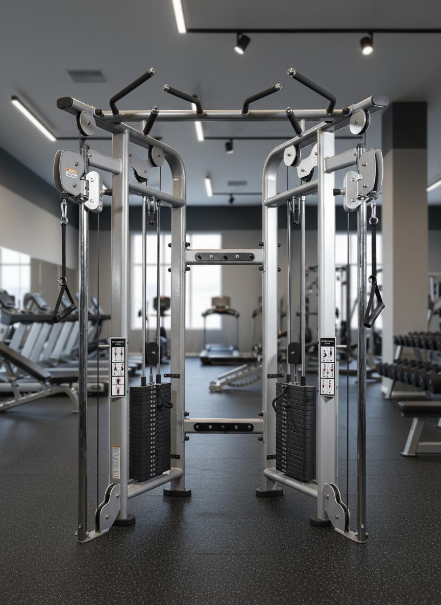 Muscle D Fitness Dual Adjustable Pulley – Two Stack Cable Machine