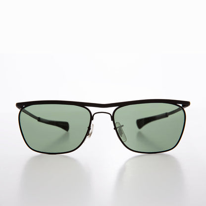 Gold 80s Biker Sunglass Glass Lens - Darian