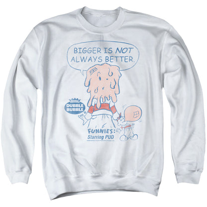 Dubble Bubble Bigger Mens Crewneck Sweatshirt White