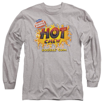 Dubble Bubble Hot Chew Mens Long Sleeve Shirt Athletic Heather Officially Licensed Officially Licensed