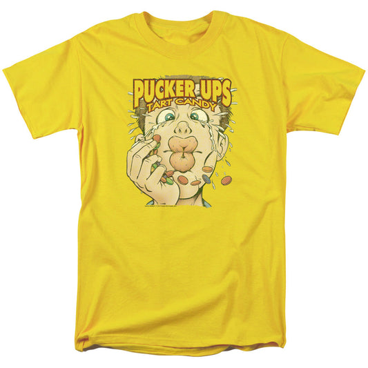 Dubble Bubble Pucker Ups Mens T Shirt Yellow Officially Licensed