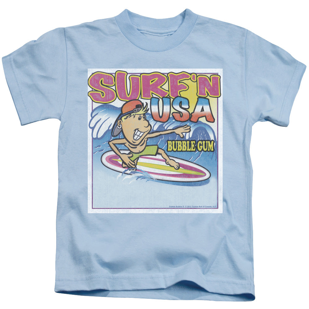 Dubble Bubble Surfn Usa Gum Juvenile Kids Youth T Shirt Light Blue (4) Officially Licensed