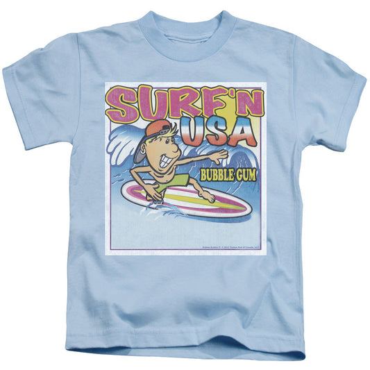 Dubble Bubble Surfn Usa Gum Juvenile Kids Youth T Shirt Light Blue (4) Officially Licensed