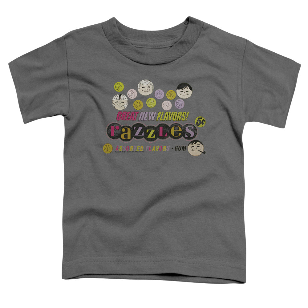 Dubble Bubble Razzles Retro Box Toddler Kids Youth T Shirt Charcoal Officially Licensed