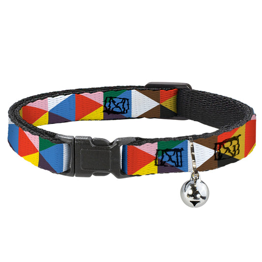 Cat Collar Breakaway - Geometric Triangle Blocks Multi Color