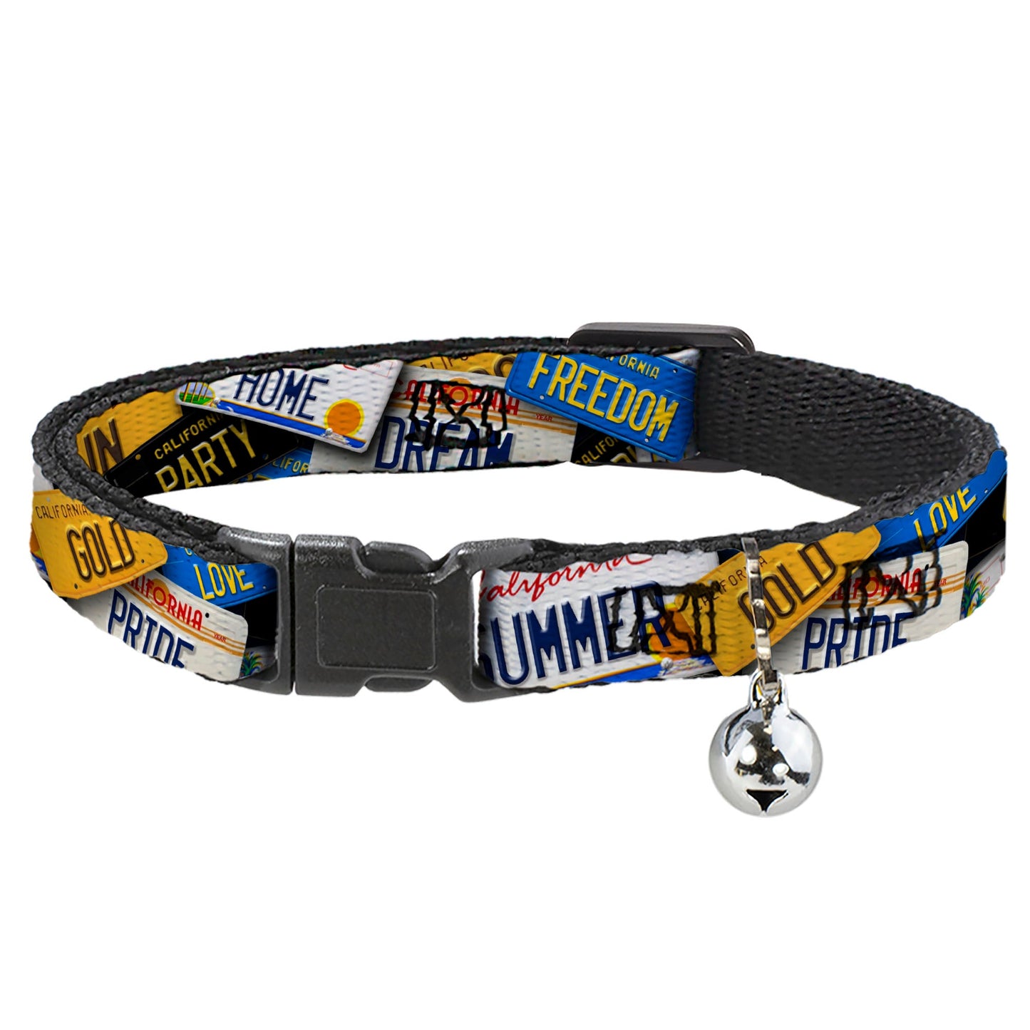 Cat Collar Breakaway - Cali License Plates Stacked - Triathlete Store
