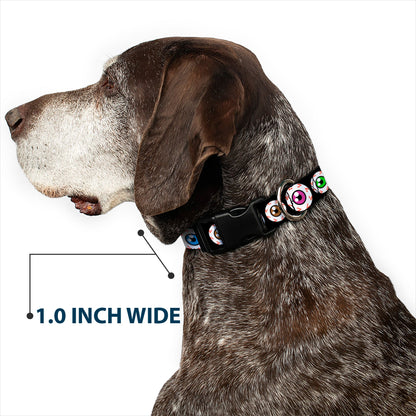Plastic Clip Collar - Eyeballs Black/Multi Color