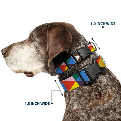 Plastic Clip Collar - Geometric Triangle Blocks Multi Color