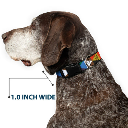 Plastic Clip Collar - Geometric Triangle Blocks Multi Color