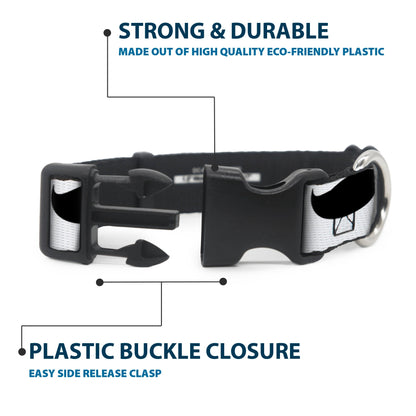 Plastic Clip Collar - Mustaches White/Black