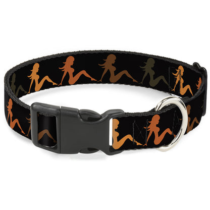 Plastic Clip Collar - Mud Flap Girl Repeat Black/Orange Fade