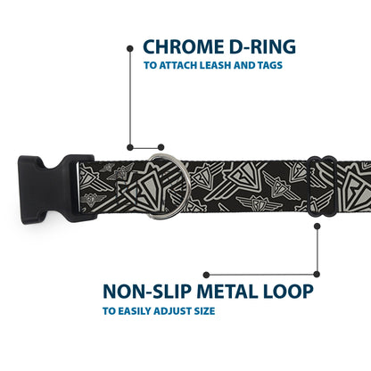 Plastic Clip Collar - BD Logo Scattered Black/Gray