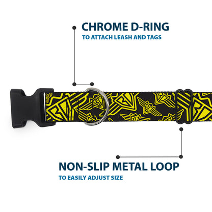 Plastic Clip Collar - BD Logo Scattered Black/Yellow