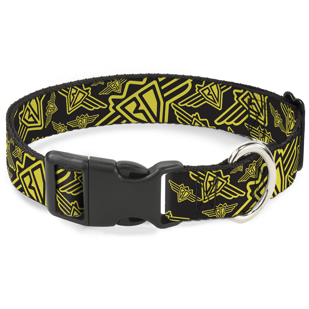 Plastic Clip Collar - BD Logo Scattered Black/Yellow