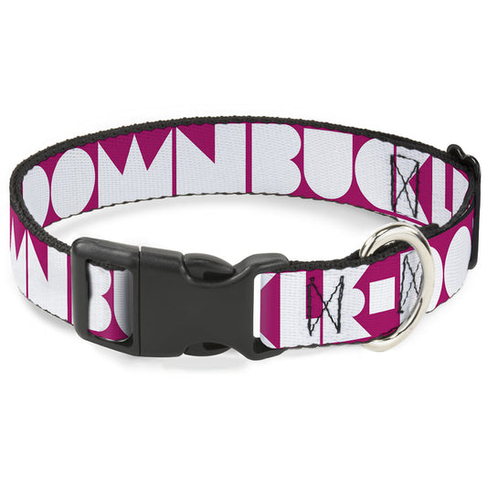 Plastic Clip Collar - BUCKLE-DOWN Shapes Hot Pink/White