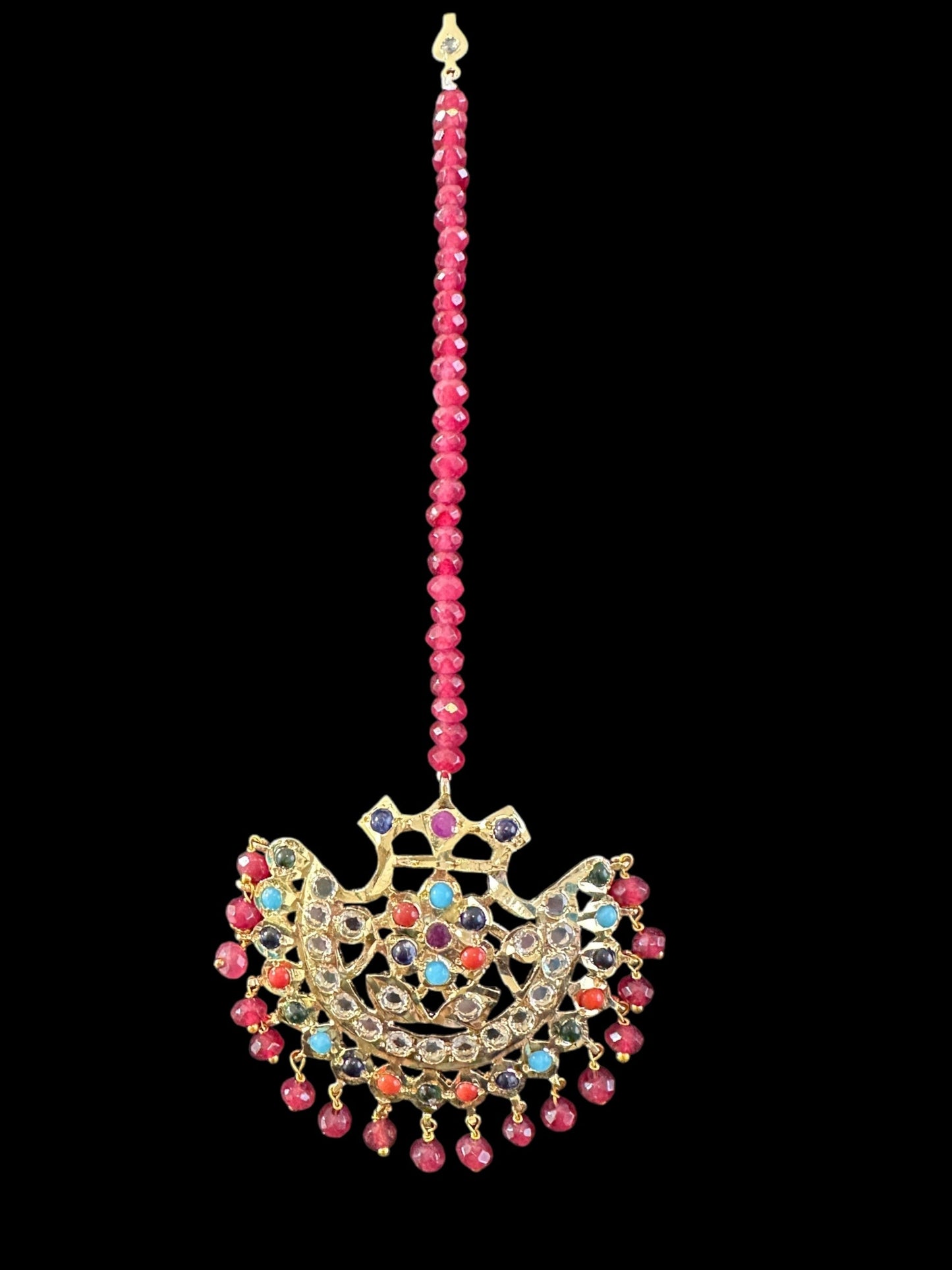 Saha navratan chandbali tika( READY TO SHIP )