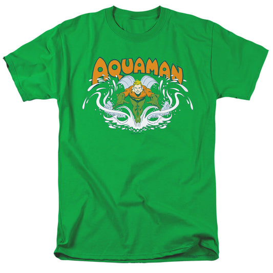 Dc Aquaman Aquaman Splash Mens T Shirt Kelly Green Officially Licensed