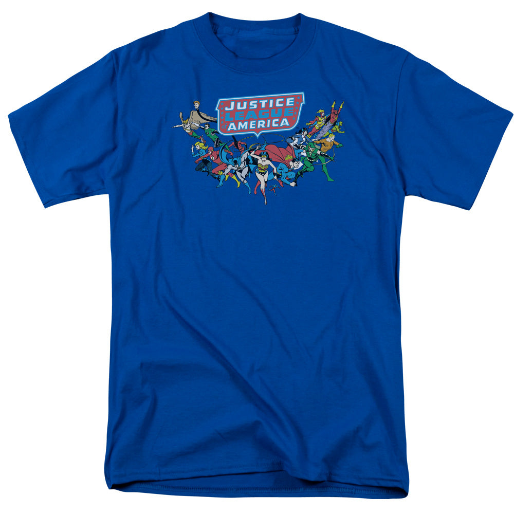Dc Here They Come Mens T Shirt Royal Officially Licensed