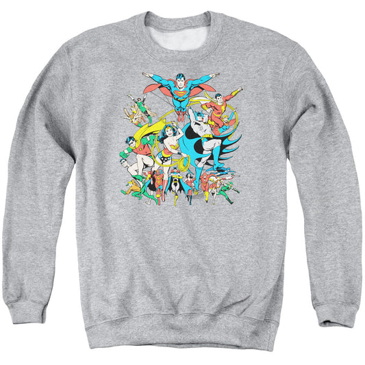 Dc Justice League Assemble Mens Crewneck Sweatshirt Athletic Heather