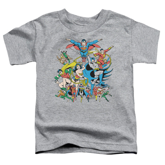 DC Comics Justice League Assemble Toddler Kids Youth T Shirt Athletic Heather Officially Licensed