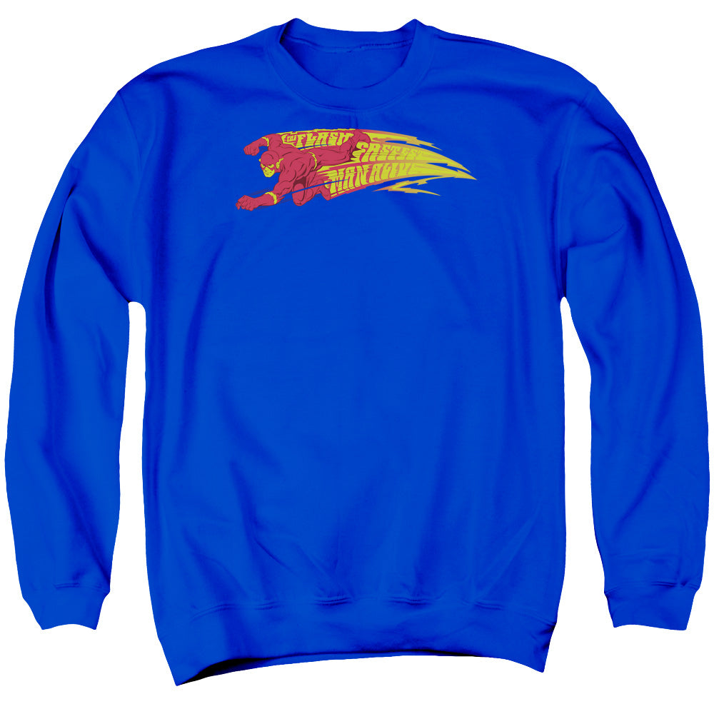 DC Comics Flash Fastest Man Alive Mens Crewneck Sweatshirt Royal Blue Officially Licensed
