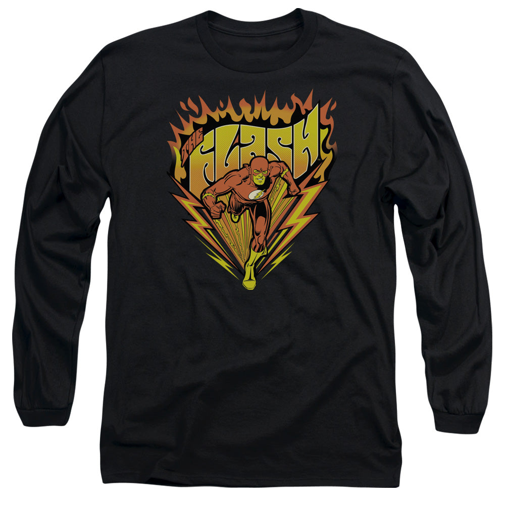 Dc Flash Blazing Speed Mens Long Sleeve Shirt Black Officially Licensed