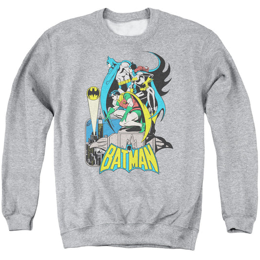 Dc Batman Heroic Trio Mens Crewneck Sweatshirt Athletic Heather