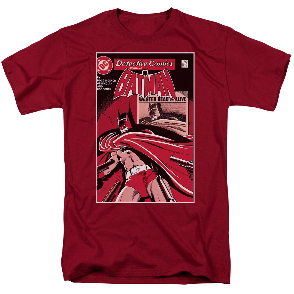 Dc Wanted Bat Mens T Shirt Cardinal Officially Licensed