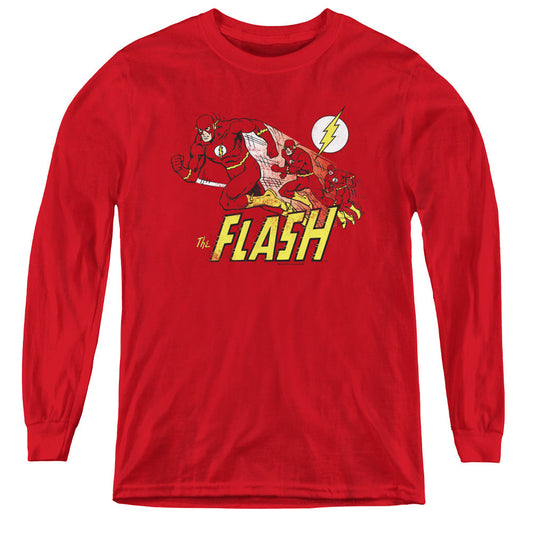 DC Comics Flash Crimson Comet Long Sleeve Kids Youth T Shirt Red Officially Licensed