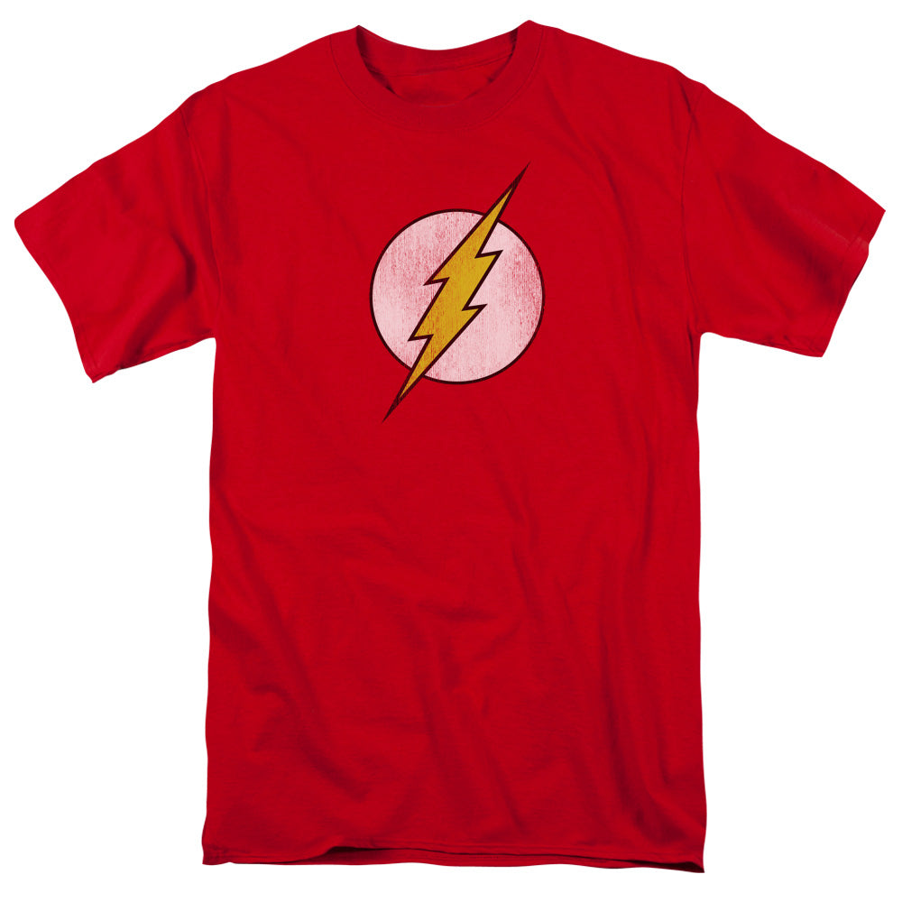 DC Comics Flash Flash Logo Distressed Mens T Shirt Red Officially Licensed