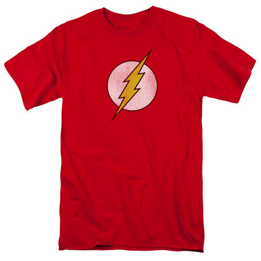 DC Comics Flash Flash Logo Distressed Mens T Shirt Red Officially Licensed