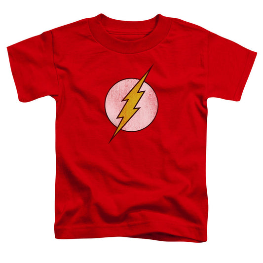DC Comics Flash Flash Logo Distressed Toddler Kids Youth T Shirt Red Officially Licensed
