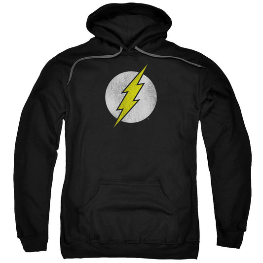 DC Comics Flash Flash Logo Distressed Mens Hoodie Black Officially Licensed