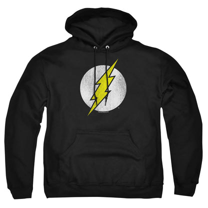 Dc Flash Flash Logo Distressed Mens Hoodie Black Officially Licensed