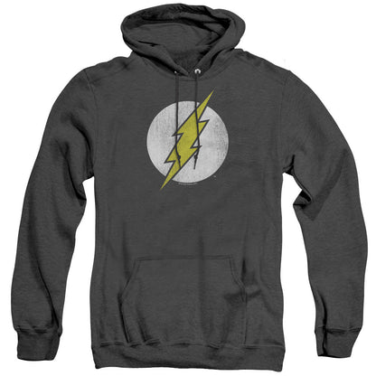 Dc Flash Flash Logo Distressed Mens Heather Hoodie Black Officially Licensed