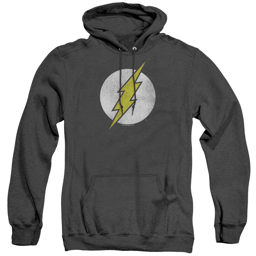 Dc Flash Flash Logo Distressed Heather Mens Hoodie Black Officially Licensed