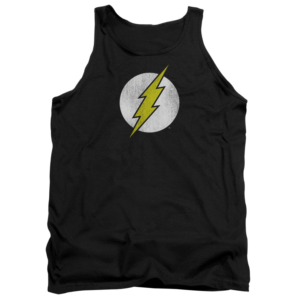 Dc Flash Flash Logo Distressed Mens Tank Top Shirt Black Officially Licensed
