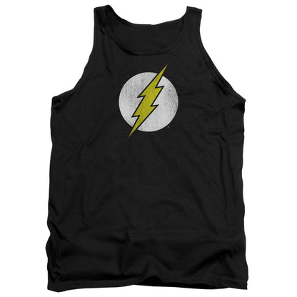 Dc Flash Flash Logo Distressed Mens Tank Top Shirt Black Officially Licensed