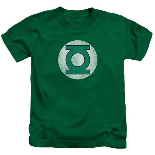 DC Comics Gl Logo Distressed Juvenile Kids Youth T Shirt Kelly Green Officially Licensed