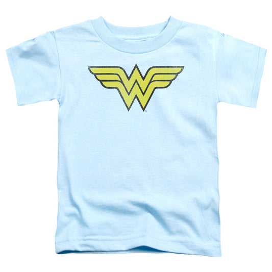 DC Comics Ww Logo Distressed Toddler Kids Youth T Shirt Light Blue Officially Licensed