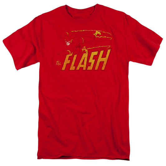 DC Comics Flash Flash Speed Distressed Mens T Shirt Red Officially Licensed