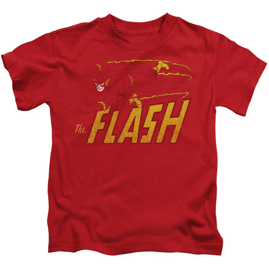 DC Comics Flash Flash Speed Distressed Juvenile Kids Youth T Shirt Red Officially Licensed