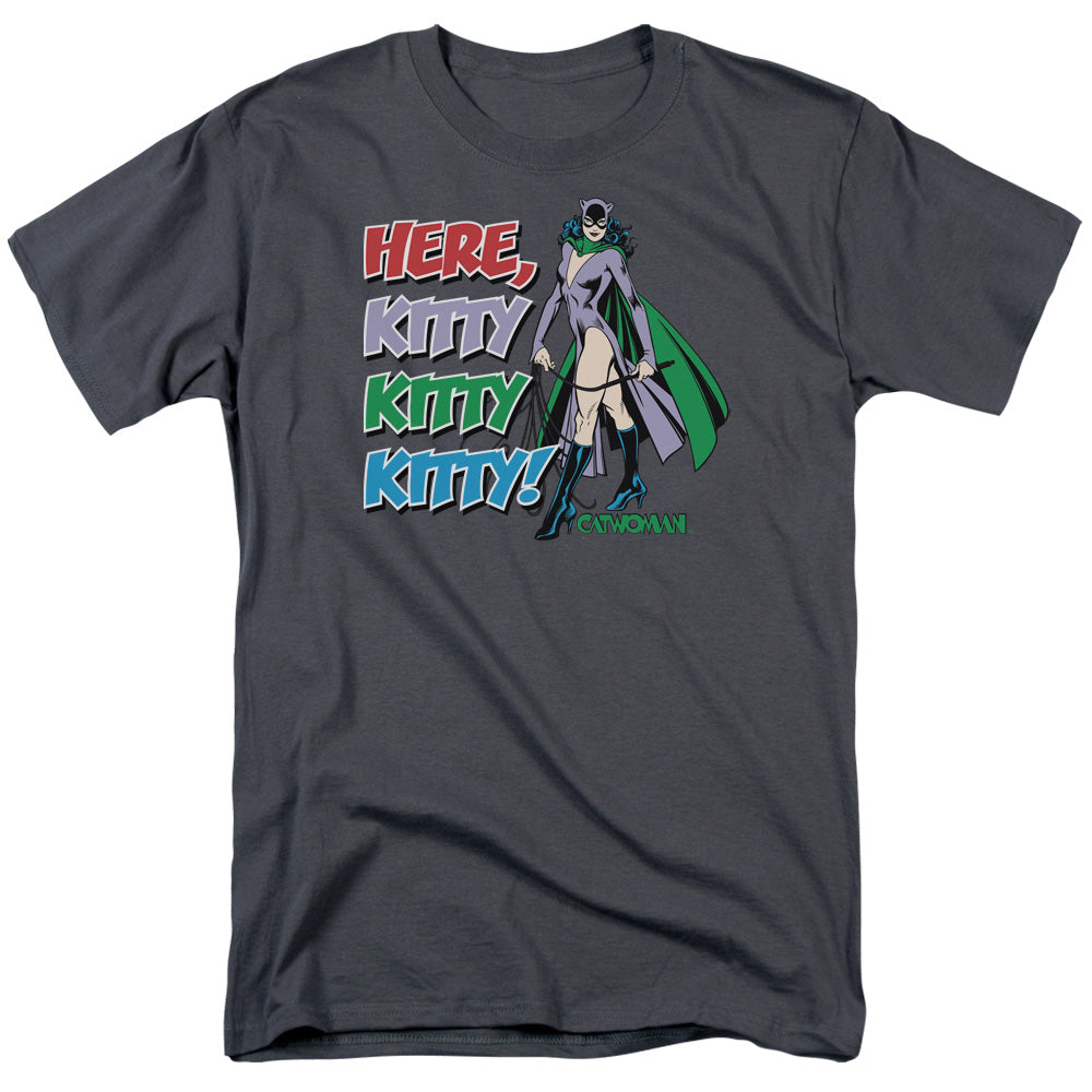 Dc Here Kitty Mens T Shirt Charcoal Officially Licensed