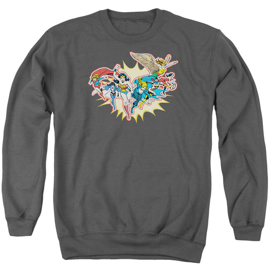 DC Comics Please Get Me Mens Crewneck Sweatshirt Charcoal Officially Licensed