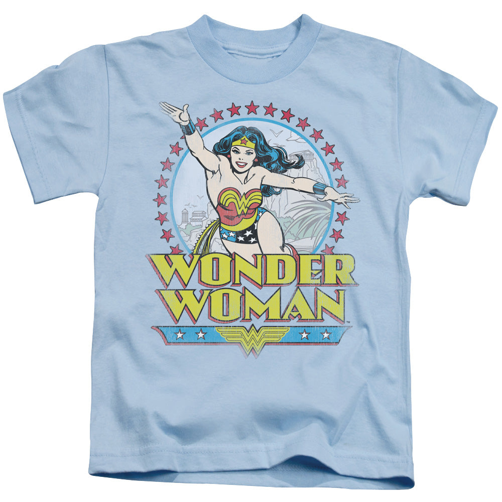 DC Comics Star of Paradise Island Juvenile Kids Youth T Shirt Light Blue Officially Licensed