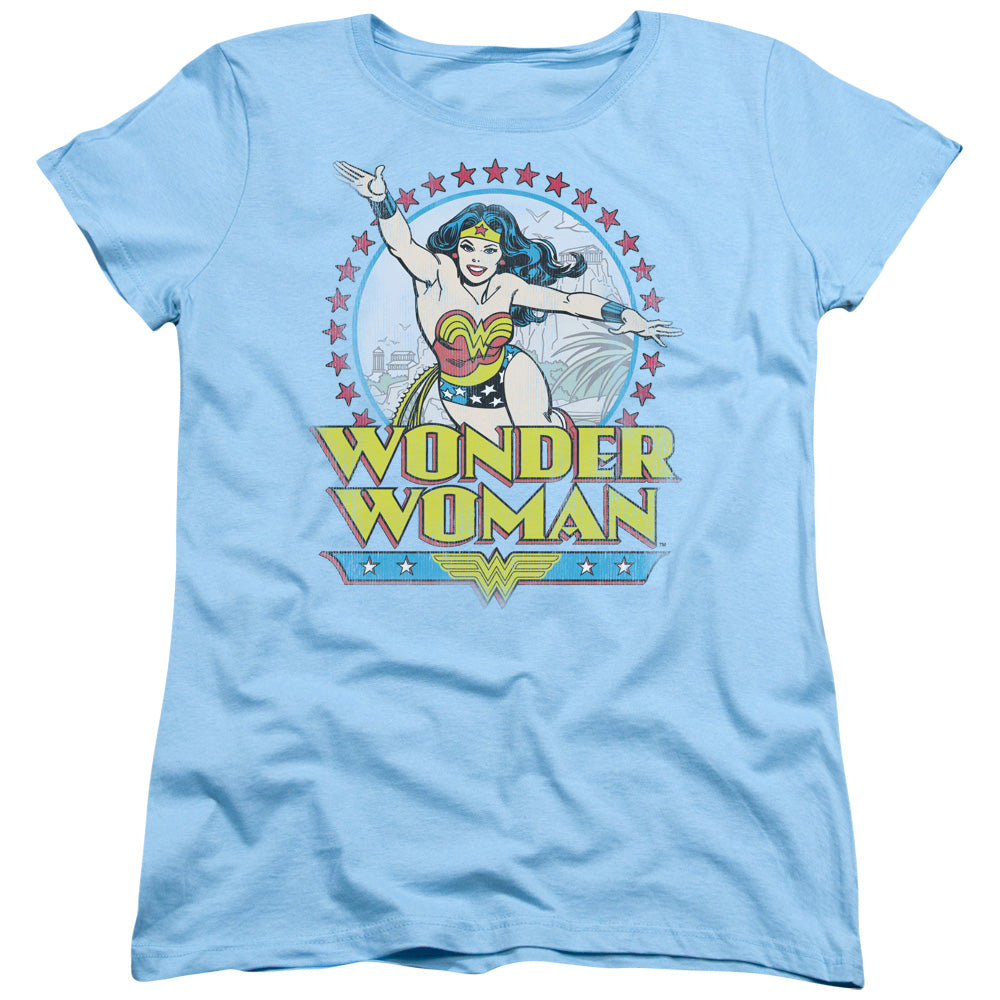 DC Comics Star of Paradise Island Womens T Shirt Light Blue Officially Licensed